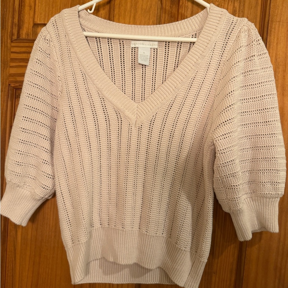 Design History Cream V-Neck Sweater